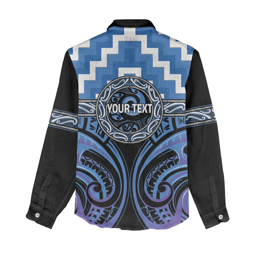 Aotearoa Ngaruahine Personalised Women Casual Shirt Maori Iwi Poutama Puhoro Tattoo