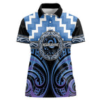 Aotearoa Ngaruahine Personalised Women Polo Shirt Maori Iwi Poutama Puhoro Tattoo