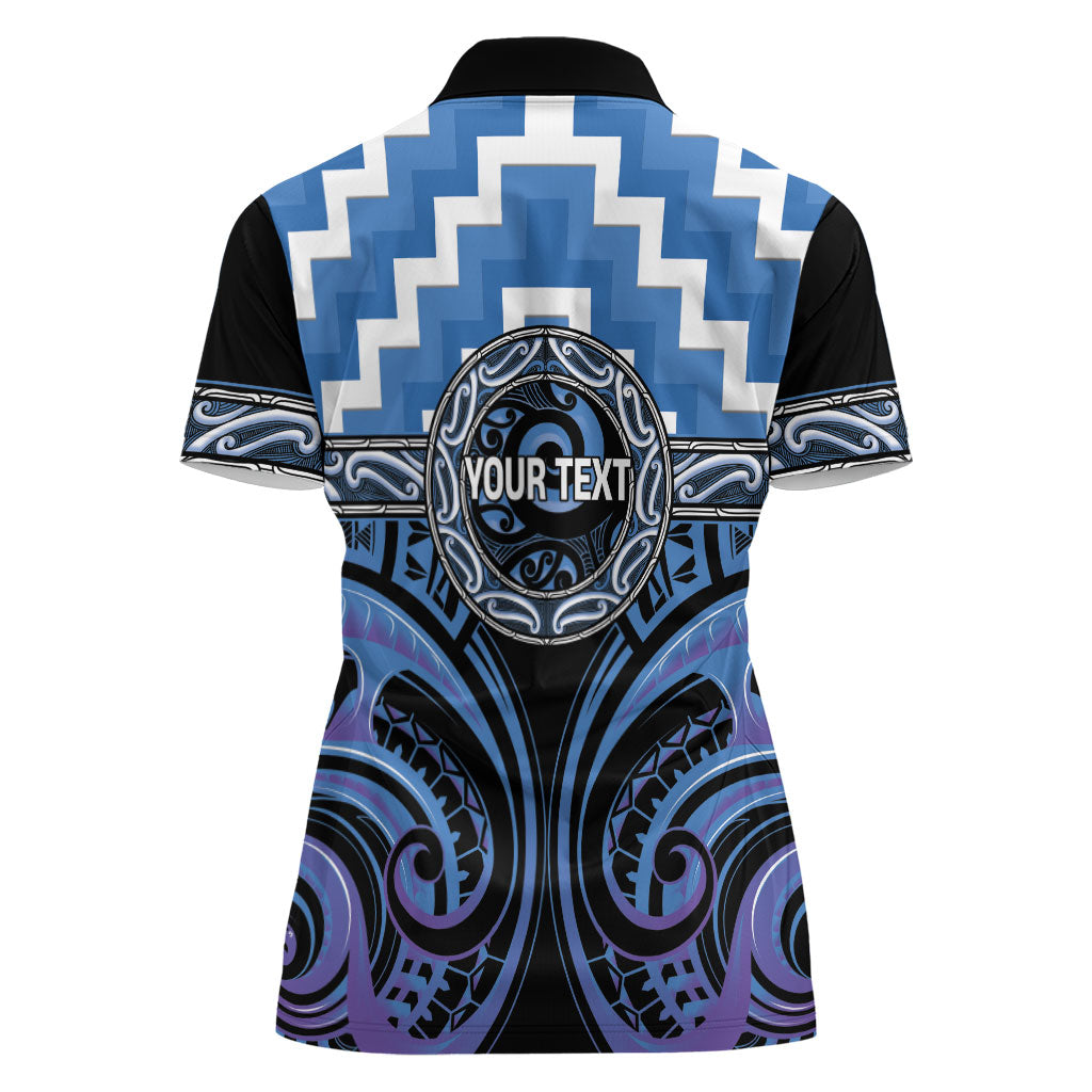Aotearoa Ngaruahine Personalised Women Polo Shirt Maori Iwi Poutama Puhoro Tattoo