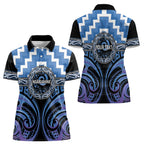 Aotearoa Ngaruahine Personalised Women Polo Shirt Maori Iwi Poutama Puhoro Tattoo