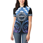 Aotearoa Ngaruahine Personalised Women Polo Shirt Maori Iwi Poutama Puhoro Tattoo