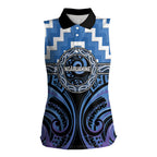 Aotearoa Ngaruahine Personalised Women Sleeveless Polo Shirt Maori Iwi Poutama Puhoro Tattoo