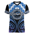 Aotearoa Ngaruahine Personalised Women V-Neck T-Shirt Maori Iwi Poutama Puhoro Tattoo