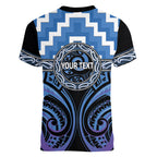 Aotearoa Ngaruahine Personalised Women V-Neck T-Shirt Maori Iwi Poutama Puhoro Tattoo