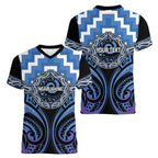 Aotearoa Ngaruahine Personalised Women V-Neck T-Shirt Maori Iwi Poutama Puhoro Tattoo