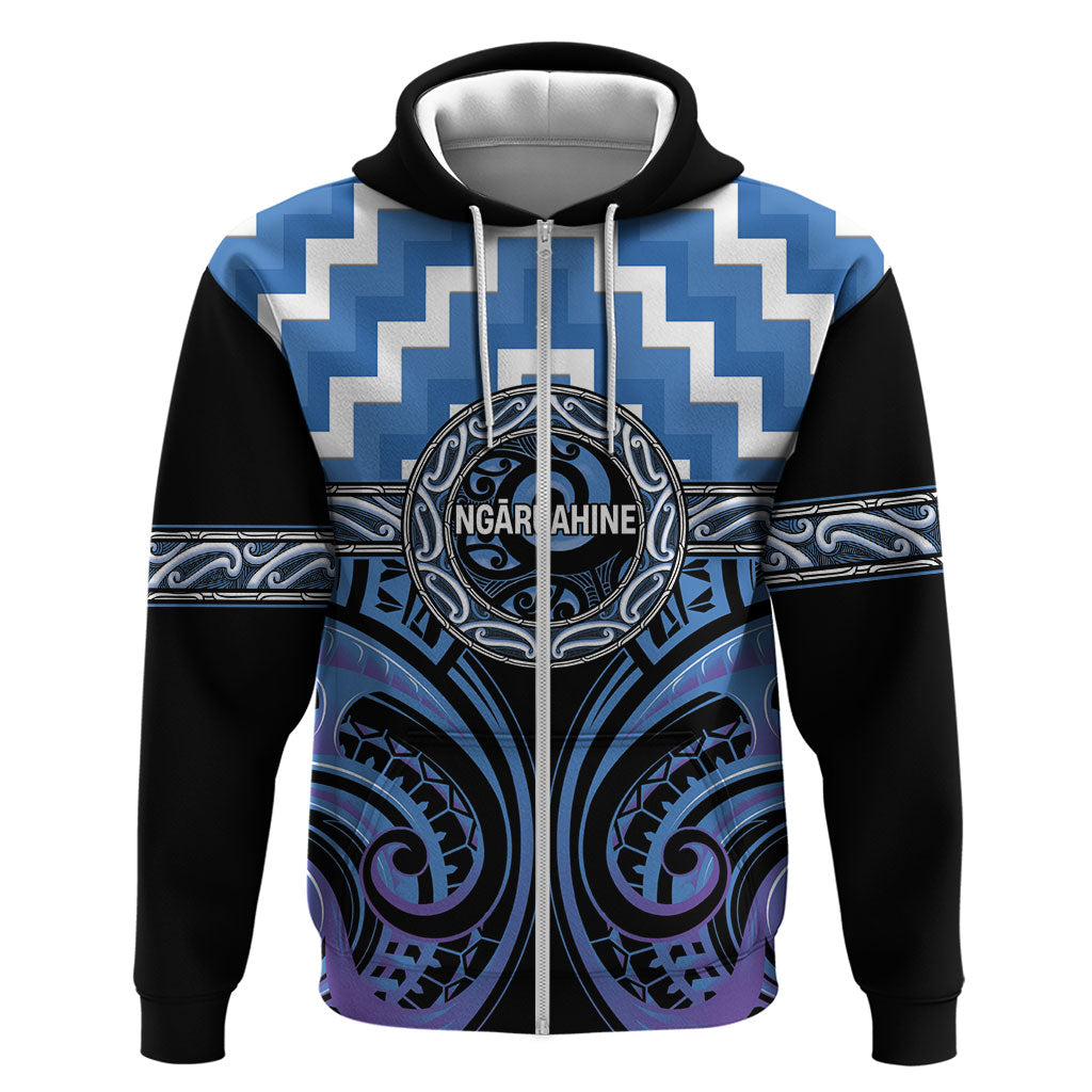Aotearoa Ngaruahine Personalised Zip Hoodie Maori Iwi Poutama Puhoro Tattoo