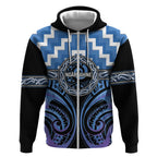 Aotearoa Ngaruahine Personalised Zip Hoodie Maori Iwi Poutama Puhoro Tattoo