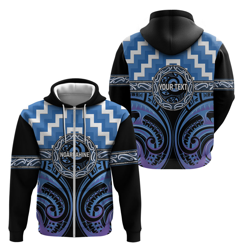 Aotearoa Ngaruahine Personalised Zip Hoodie Maori Iwi Poutama Puhoro Tattoo