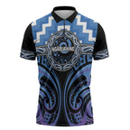 Aotearoa Ngaruahine Personalised Zipper Polo Shirt Maori Iwi Poutama Puhoro Tattoo