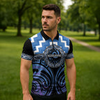 Aotearoa Ngaruahine Personalised Zipper Polo Shirt Maori Iwi Poutama Puhoro Tattoo