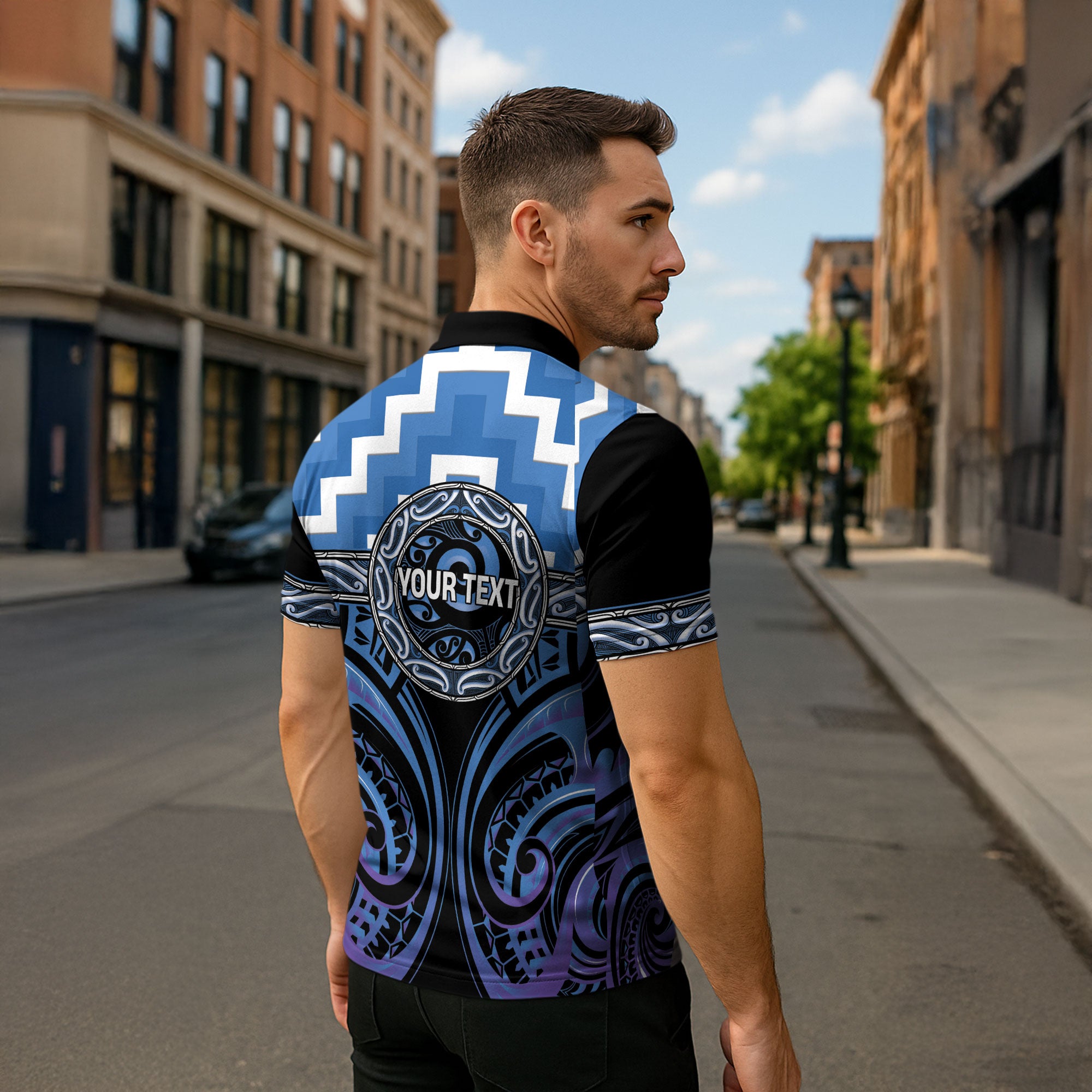 Aotearoa Ngaruahine Personalised Zipper Polo Shirt Maori Iwi Poutama Puhoro Tattoo