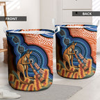 Personalised Australia Kangaroo Didgeridoo Laundry Basket Bottlebrush Flowers Indigenous Art