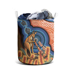 Personalised Australia Kangaroo Didgeridoo Laundry Basket Bottlebrush Flowers Indigenous Art