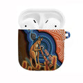 Personalised Australia Kangaroo Didgeridoo AirPods Case Bottlebrush Flowers Indigenous Art