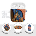 Personalised Australia Kangaroo Didgeridoo AirPods Case Bottlebrush Flowers Indigenous Art
