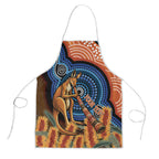 Personalised Australia Kangaroo Didgeridoo Apron Bottlebrush Flowers Indigenous Art