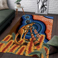 Personalised Australia Kangaroo Didgeridoo Area Rug Bottlebrush Flowers Indigenous Art