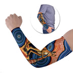 Personalised Australia Kangaroo Didgeridoo Arm Sleeves Bottlebrush Flowers Indigenous Art