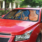 Personalised Australia Kangaroo Didgeridoo Auto Sun Shade Bottlebrush Flowers Indigenous Art