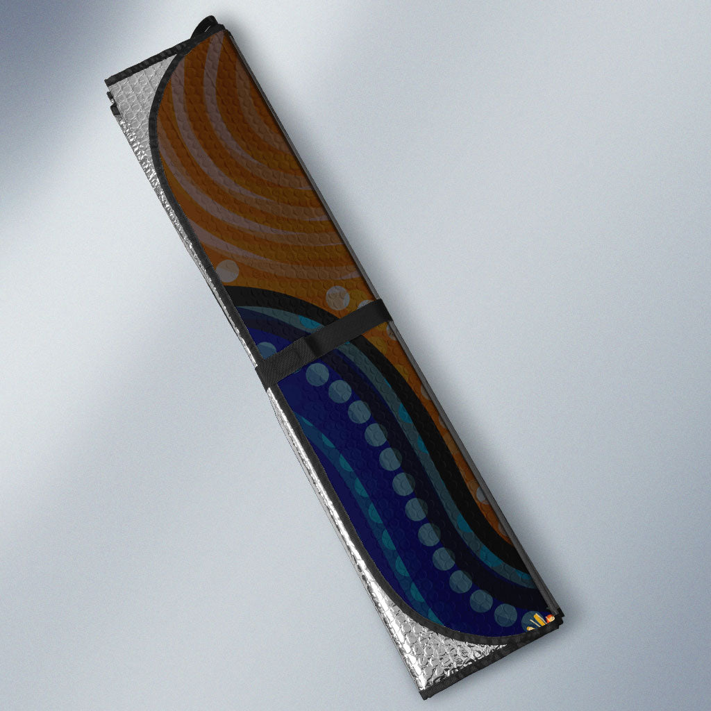 Personalised Australia Kangaroo Didgeridoo Auto Sun Shade Bottlebrush Flowers Indigenous Art