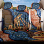 Personalised Australia Kangaroo Didgeridoo Back Car Seat Cover Bottlebrush Flowers Indigenous Art