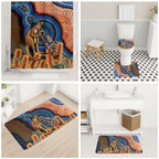 Personalised Australia Kangaroo Didgeridoo Bathroom Set Bottlebrush Flowers Indigenous Art