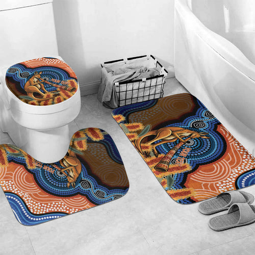 Personalised Australia Kangaroo Didgeridoo Bathroom Set Bottlebrush Flowers Indigenous Art