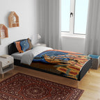 Personalised Australia Kangaroo Didgeridoo Bedding Set Bottlebrush Flowers Indigenous Art