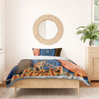 Personalised Australia Kangaroo Didgeridoo Bedding Set Bottlebrush Flowers Indigenous Art