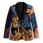 Personalised Australia Kangaroo Didgeridoo Blazer Bottlebrush Flowers Indigenous Art