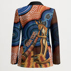 Personalised Australia Kangaroo Didgeridoo Blazer Bottlebrush Flowers Indigenous Art