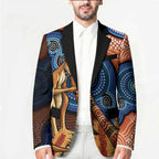 Personalised Australia Kangaroo Didgeridoo Blazer Bottlebrush Flowers Indigenous Art