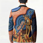 Personalised Australia Kangaroo Didgeridoo Blazer Bottlebrush Flowers Indigenous Art