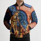 Personalised Australia Kangaroo Didgeridoo Bomber Puffer Jacket Bottlebrush Flowers Indigenous Art
