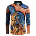 Personalised Australia Kangaroo Didgeridoo Button Sweatshirt Bottlebrush Flowers Indigenous Art