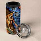 Personalised Australia Kangaroo Didgeridoo 4 in 1 Can Cooler Tumbler Bottlebrush Flowers Indigenous Art