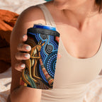 Personalised Australia Kangaroo Didgeridoo 4 in 1 Can Cooler Tumbler Bottlebrush Flowers Indigenous Art