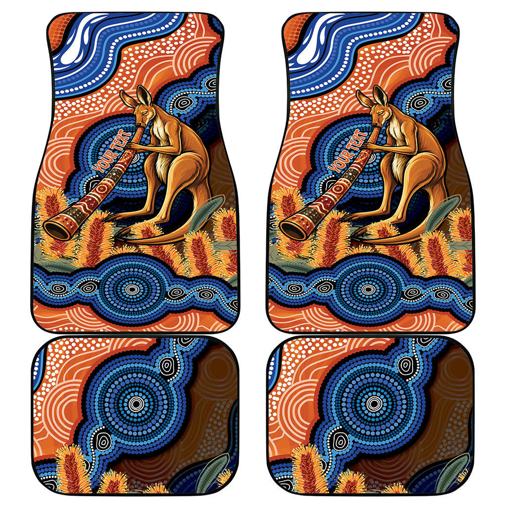 Personalised Australia Kangaroo Didgeridoo Car Mats Bottlebrush Flowers Indigenous Art