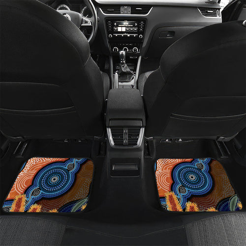 Personalised Australia Kangaroo Didgeridoo Car Mats Bottlebrush Flowers Indigenous Art