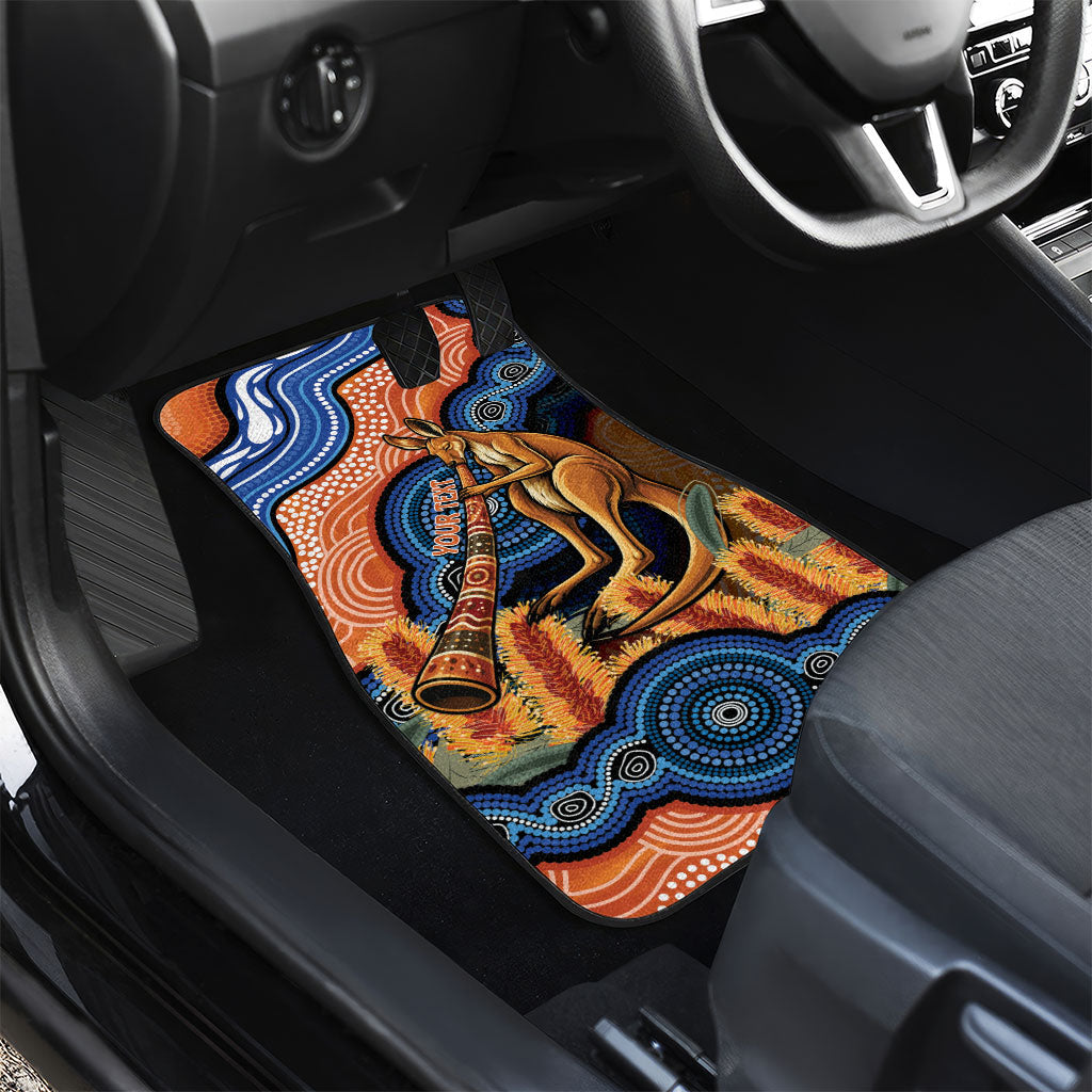 Personalised Australia Kangaroo Didgeridoo Car Mats Bottlebrush Flowers Indigenous Art
