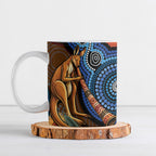 Personalised Australia Kangaroo Didgeridoo Ceramic Mug Bottlebrush Flowers Indigenous Art