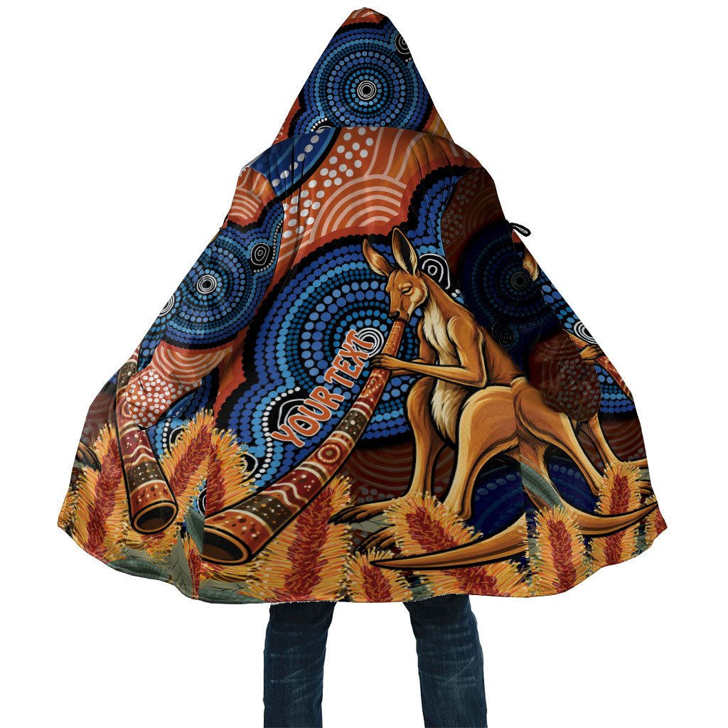 Personalised Australia Kangaroo Didgeridoo Cloak Bottlebrush Flowers Indigenous Art