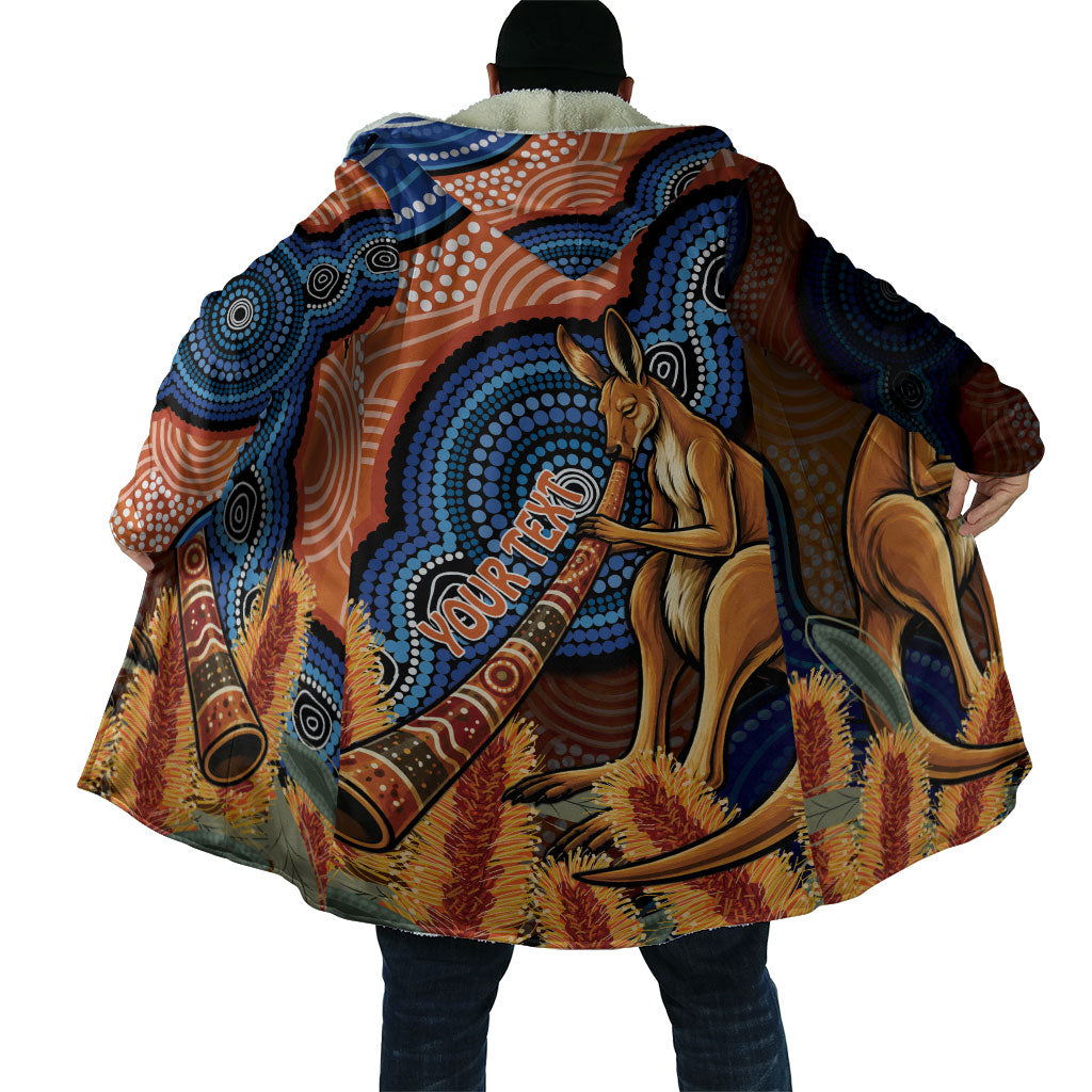 Personalised Australia Kangaroo Didgeridoo Cloak Bottlebrush Flowers Indigenous Art