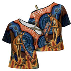 Personalised Australia Kangaroo Didgeridoo Cross Shoulder Shirt Bottlebrush Flowers Indigenous Art