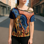 Personalised Australia Kangaroo Didgeridoo Cross Shoulder Shirt Bottlebrush Flowers Indigenous Art