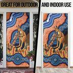 Personalised Australia Kangaroo Didgeridoo Door Cover Bottlebrush Flowers Indigenous Art