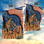 Personalised Australia Kangaroo Didgeridoo Garden Flag Bottlebrush Flowers Indigenous Art