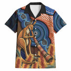 Personalised Australia Kangaroo Didgeridoo Hawaiian Shirt Bottlebrush Flowers Indigenous Art