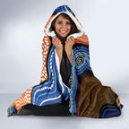 Personalised Australia Kangaroo Didgeridoo Hooded Blanket Bottlebrush Flowers Indigenous Art