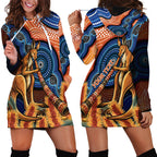 Personalised Australia Kangaroo Didgeridoo Hoodie Dress Bottlebrush Flowers Indigenous Art